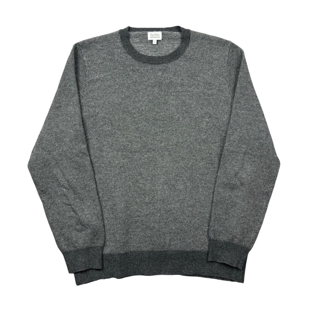 Bridge & Burn Wool Blend Textured Crewneck Sweater Women Large Gray Lightweight